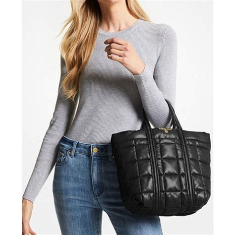 michael kors stirling small grab tote|Stirling Small Quilted Recycled Polyester Tote Bag.